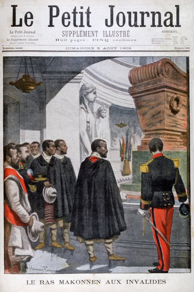 Ras Makonnen látogatása a párizsi Les Invalidesben, 1902 alkotó: Unbekannt
