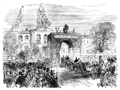 A királynő és Albert herceg látogatása a Belfast Vászonteremben, 1850-es évek, 1888 alkotó: Unbekannt