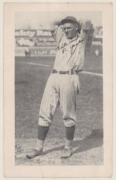 Waite Hoyt, P. Yanks, a W575-2 baseball szalagkártyáktól, kb. 1921-22. alkotó: Unbekannt