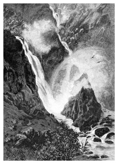Wallamumbi vízesés, Új-Dél-Wales, Ausztrália, 1886 alkotó: Unbekannt
