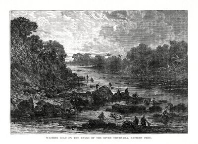 Aranymosás az Urubamba folyó partján, Peru, 1877 alkotó: Unbekannt