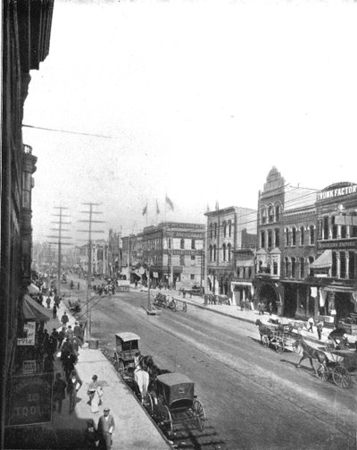 Washington Avenue, Minneapolis, Minnesota, USA, 1900. alkotó: Unbekannt