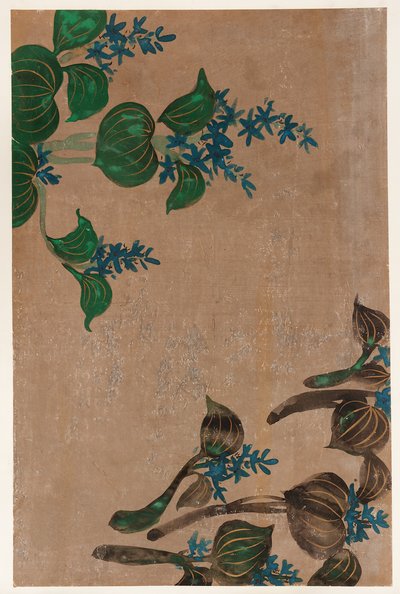 Kék virágú vízinövények, Edo-korszak, 1615-1868. alkotó: Unbekannt