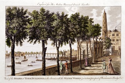 Vízmű a York Buildings-ben, Strand, London vízellátása a Temzéből, 1790 alkotó: Unbekannt