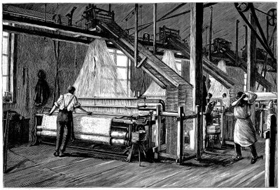 Szövőház Jacquard szövőszékekkel, c1880 alkotó: Unbekannt