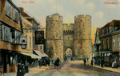 West Gate, Canterbury, 19. század vége – 20. század eleje. alkotó: Unbekannt