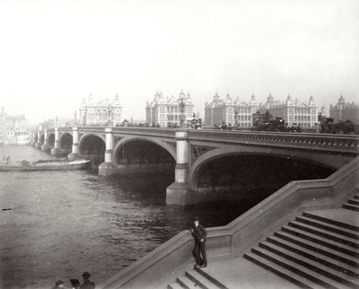 Westminster Bridge és St Thomass Hospital, London, 1887 alkotó: Unbekannt