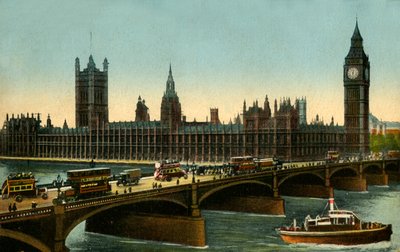 Westminster híd és a Parlament háza, London, 1910. alkotó: Unbekannt
