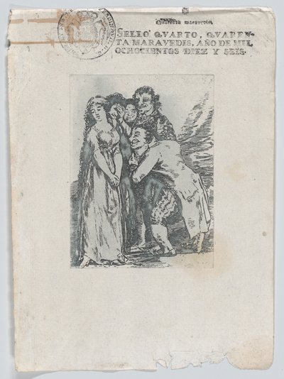 Micsoda áldozat”, egy fiatal nő, akit egy csapat férfi vesz körül, amelybe beletartozik a fi..., 1816 után. alkotó: Unbekannt