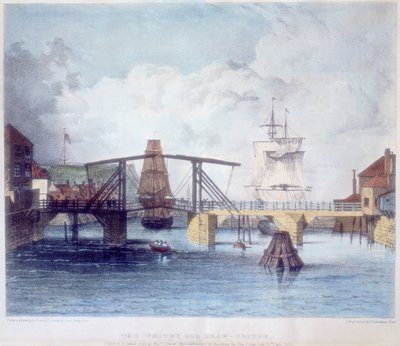 Whitby kikötő, Yorkshire, az Esk folyó torkolatánál, 1833 alkotó: Unbekannt