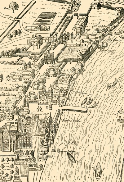 Whitehall és Westminster. Aggas térképről, 1881. alkotó: Unbekannt