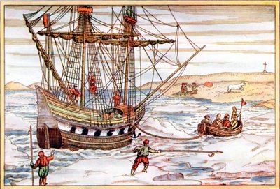 Willem Barents hajó a sarkvidéki jég között, 1594-1597 alkotó: Unbekannt