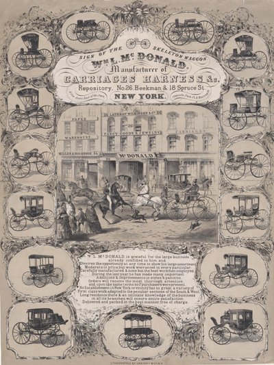 Wm. L. McDonald, Manufacturers of Carriage Harness & Co. Repository, No. 26 Beekman & 1..., 1852-86. alkotó: Unbekannt
