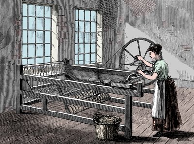Pörgő Jennyt használó nő, 1880 alkotó: Unbekannt