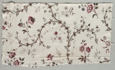 Woodblock nyomtatott pamut töredék, 1785. alkotó: Unbekannt