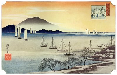 Yabase No Kihan. Fishing Boats Returning to Yabase, c1834 1925 alkotó: Unbekannt
