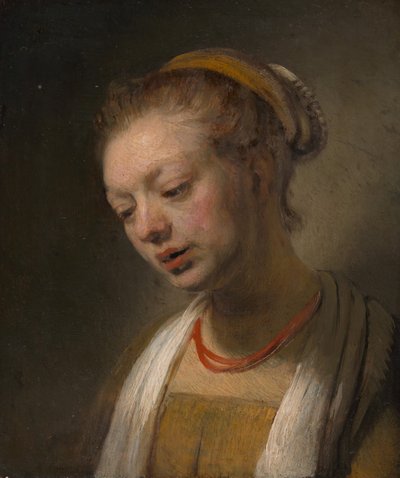 Fiatal nő piros nyaklánccal, kb. 1645. alkotó: Unbekannt