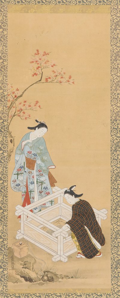 Ifjúság és leány a kút mellett, Edo-korszak, 1615-1868. alkotó: Unbekannt