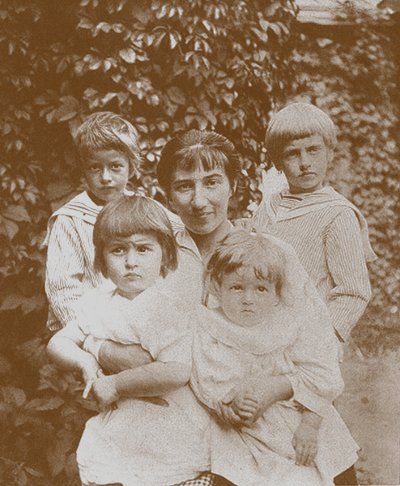 Zinaida Serebriakova gyermekeivel, 1920-as évek alkotó: Unbekannt