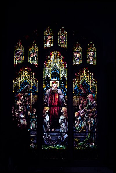 Tiffany Krisztus kisgyermekekkel, 1902 (teljes ablak) alkotó: Unbekannt Unbekannt