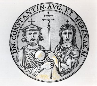 VI. Konstantin (i.sz. 770-kb. 797) és anyja, Irén (metszet) (bw fotó) alkotó: Unbekannt Unbekannt