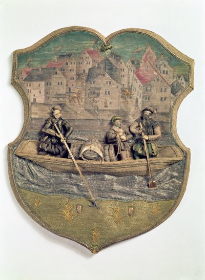 Hímzett céhszimbólum, amelyet Wolf Popp, Passau, 1574-1575 körül alkotó: Unbekannt Unbekannt