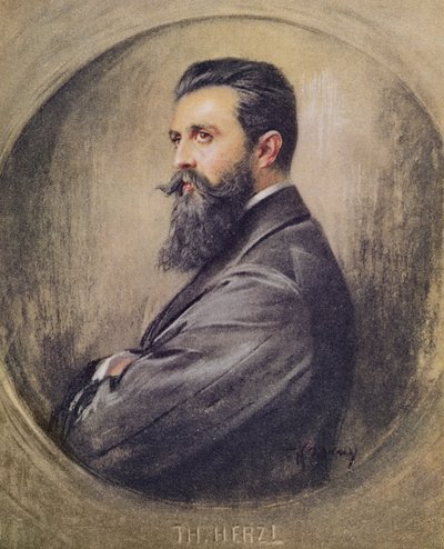 Theodor Herzl (1860-1904) portréja (papír pasztell) alkotó: Unbekannt Unbekannt