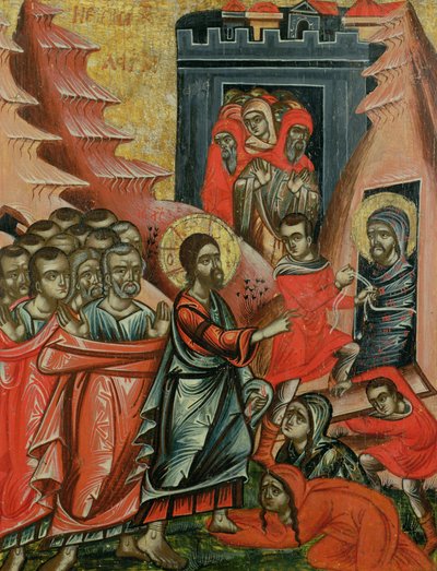 Lázár feltámasztása, Epirusból származó görög ikon, 1611 alkotó: Unbekannt Unbekannt