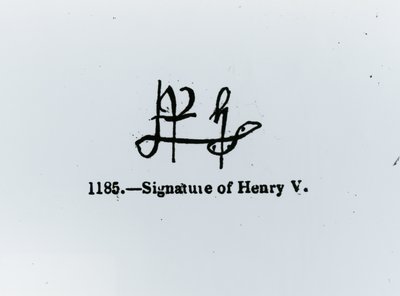 V. Henrik aláírása (1387-1422) alkotó: Unbekannt Unbekannt