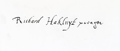 Richard Hakluyt (kb. 1552-1616) aláírása alkotó: Unbekannt Unbekannt