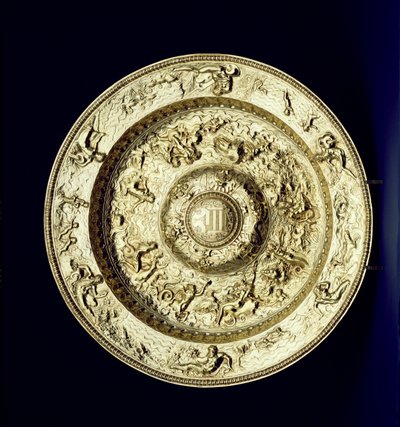 Ezüst-aranyozott medence, dombornyomott, hajszolt és vésett, francia, 1560-83 körül alkotó: Unbekannt Unbekannt