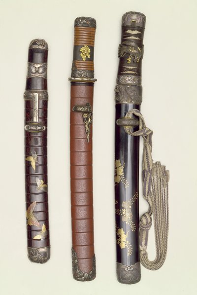 Három Aikichi Tanto (kard) a Meiji-korszakból, 19. század végén alkotó: Unbekannt Unbekannt