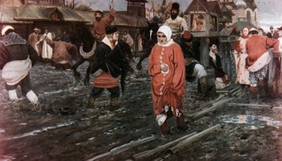 Moszkva utca a 17. században egy nyaraláskor”, A. Rjabuskin festménye alkotó: Unbekannt