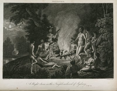 „Egy éjszakai jelenet Sydney szomszédságában”, Ausztrália, 1798 alkotó: Unbekannt