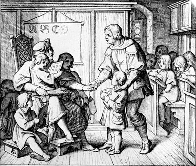 A school in the days of Martin Luther alkotó: Unbekannter Künstler