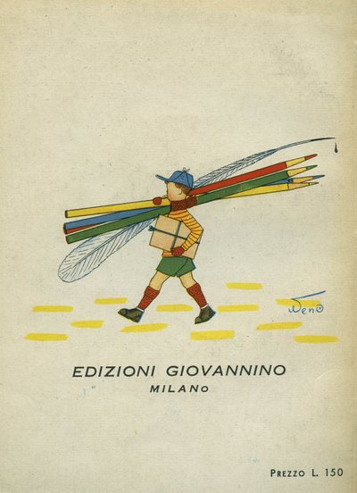 Ein Schuljunge mit Stift und Bleistiften. Kinder-Musikalbum. Edizioni Giovannino, sd. von Unbekannt