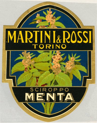 Martini e Rossi mentaszirup reklámcímkéje alkotó: Unbekannt