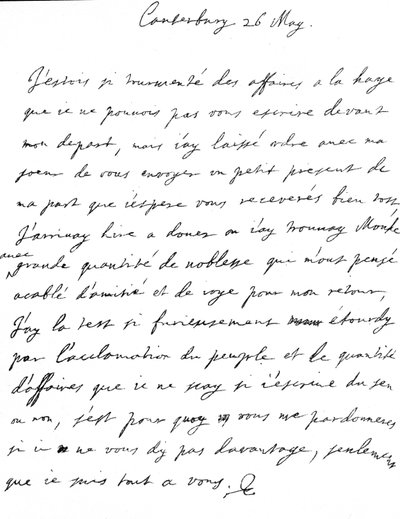 II. Károly szeretetteljes levele nővérének, Henrietta Anne-nek, franciául írt Canterburyben, Doverbe érkezése utáni napon, május 26. alkotó: Unbekannt