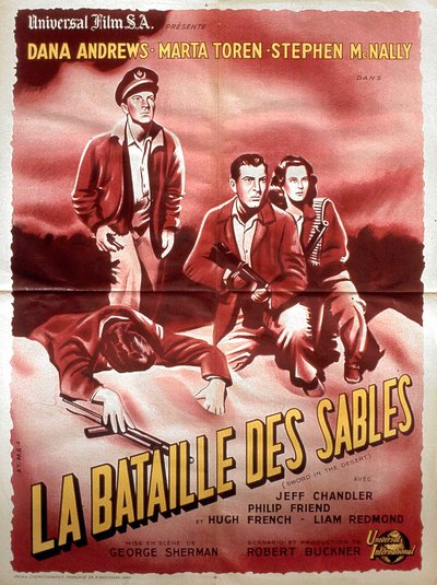 GeorgeSherman Homok csata című filmjének plakátja Dana Andrews Marta Torennel és Stephen Mc Nallyvel 1949 alkotó: Unbekannt