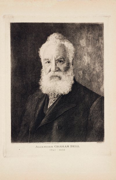 Alexander Graham Bell, skót születésű feltaláló és telefon úttörő alkotó: Unbekannt