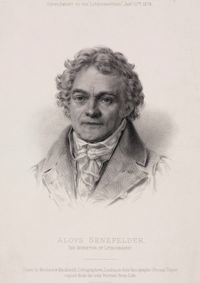 Alois Senefelder, a litográfia német feltalálója, 1810 körül alkotó: Unbekannt