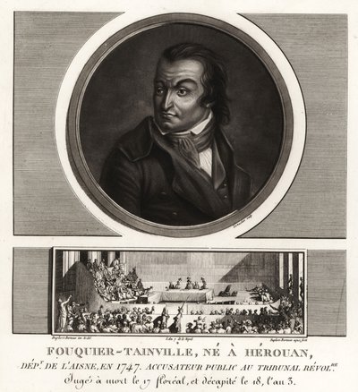 Antoine Quentin Fouquier-Tainville, Forradalmi Törvényszék államügyésze, guillotinalizált 1795 alkotó: Unbekannt