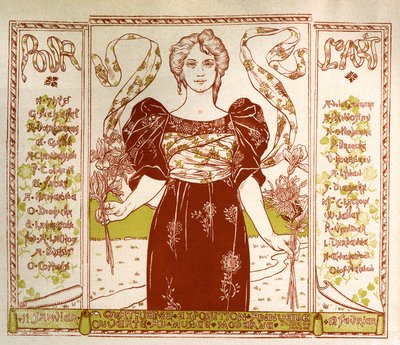 Art. Képzőművészet. Művészet. Szecessziós kiállítás a brüsszeli Musee Moderne-ben. Alexandre Hannotiau plakátja, Belgium alkotó: Unbekannter Künstler