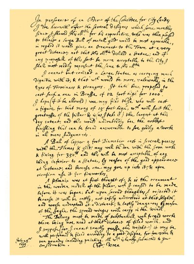 Autogram: Sir Christopher Wren alkotó: Unbekannt