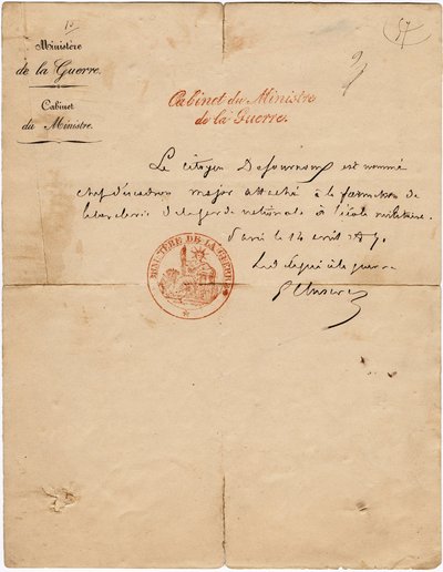Gustave Paul Cluseret háborús küldött autográf levele a párizsi kommün alatt. Homályos. 10,7x6,8 cm 1871 alkotó: Unbekannt