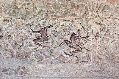 Bas domborművek a kambodzsai Angkor wat keleti galériáján alkotó: Unbekannter Künstler