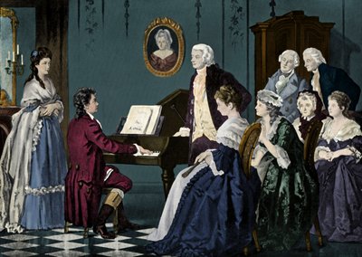 Beethoven játszik a Wolfgang Amadeus Mozartban alkotó: Unbekannter Künstler