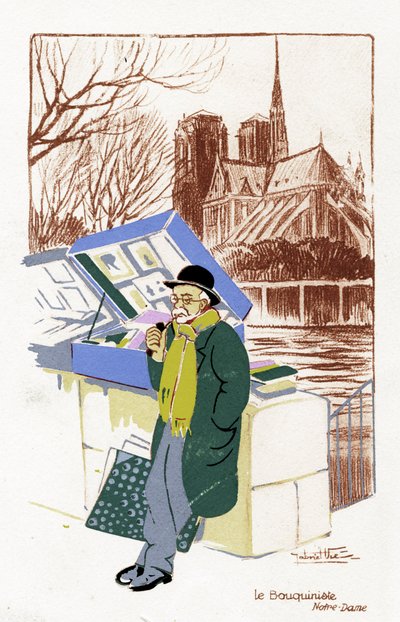 Könyvárus ("Le Bouquiniste"), Párizs, 1900 körüli évek alkotó: Unbekannter Künstler