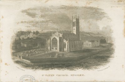Burslem – Szent Pál templom: acélmetszet, és [c 1830] alkotó: Unbekannt