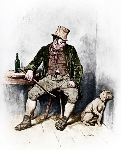 Charles Dickens "Oliver Twist": Bill Sykes portréja 1812. február 7. - 1870. június 9. Illusztráció: Frederick Barnard (angol illusztrátor 1846-1896) alkotó: Unbekannt
